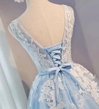 Image 4 of Lovely Blue Tulle Lace Applique Homecoming Dress, Short Prom Dress