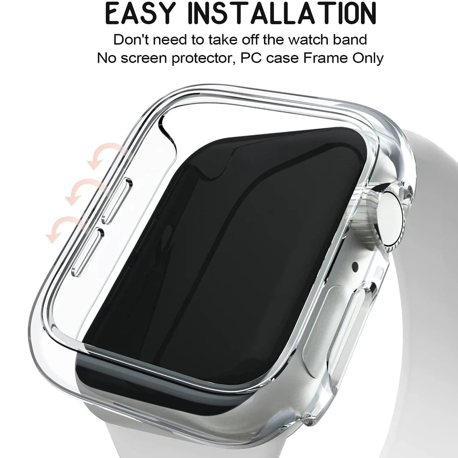 Image of Cover for Apple Watch Case 45mm 41mm 44mm 40mm 42mm 38mm 46 49 mm Accessories PC Protector bumper iW