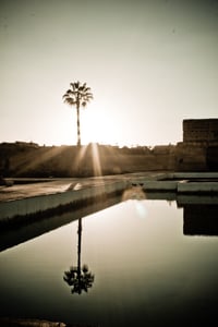 Sunset on Baadi palace pool