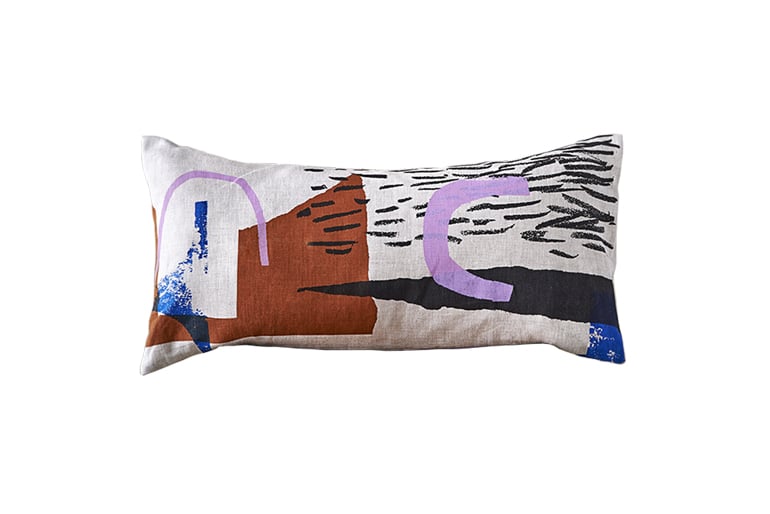 Image of 'Assemble / Configure' Cushion - Terracotta / Pink/ Cobalt / Black