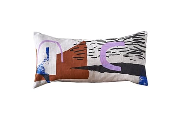 Image of 'Assemble / Configure' Cushion - Terracotta / Pink/ Cobalt / Black