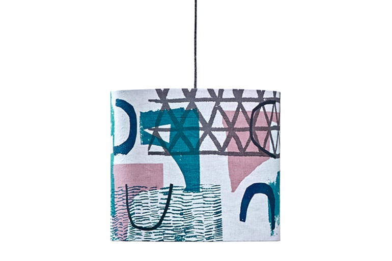 Image of 'Assemble / Configure' Lampshade- Teal / Pink / Navy / Grey