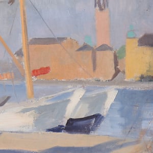 Image of 1942, Swedish Painting, 'Stockholm,' Eira Thelander