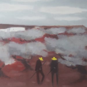 Image of Landscape Painting, 'Blossom Trees,' Fabian Lundqvist 1913-1989