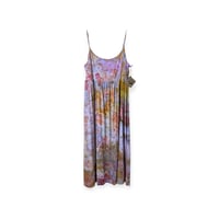 Image 1 of L Jersey Knit Long Sundress in Muted Warm Watercolor Ice Dye