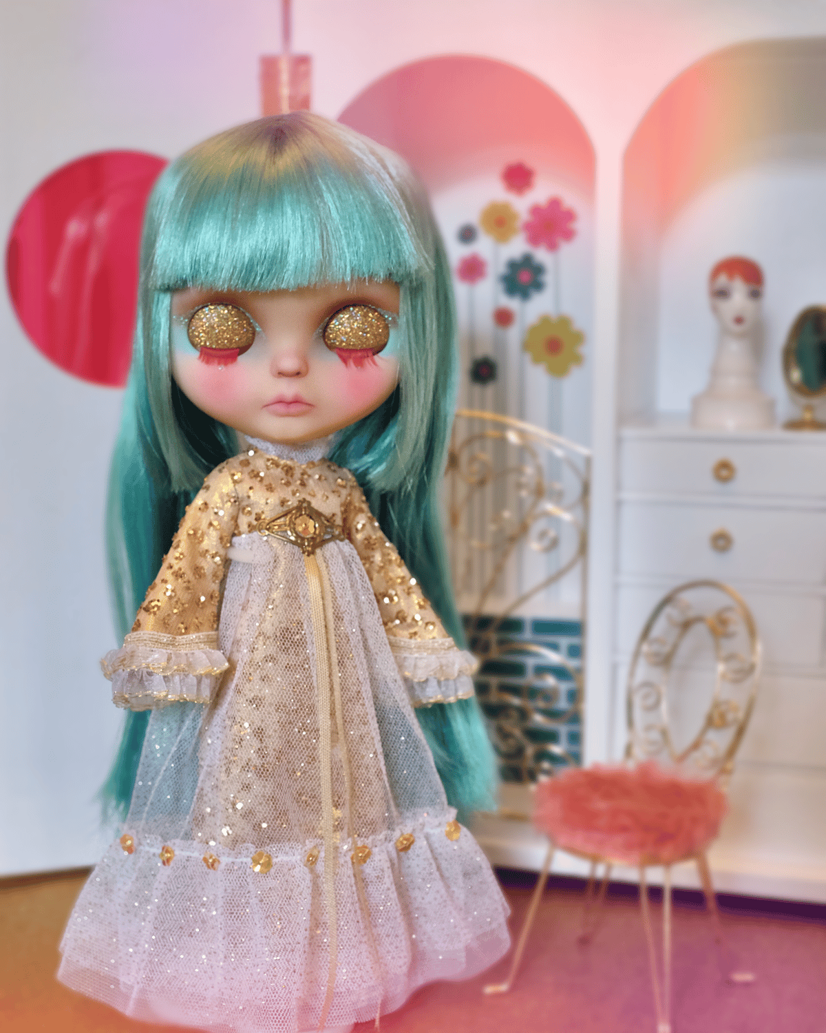 Image of LoungingLinda Gold Goddess Gown