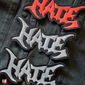 HATE sewing diecast edged logo patch