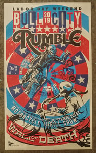 Image of Large Hand Screened Poster 2019 Bull City Rumble