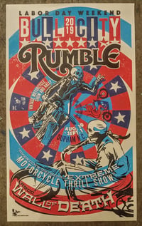 Large Hand Screened Poster 2019 Bull City Rumble