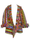 Neon Fringe Blanket Coat 