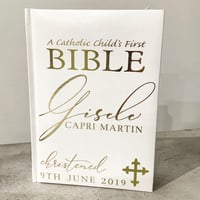 Custom ‘A Catholic Child’s First’ Bible in White