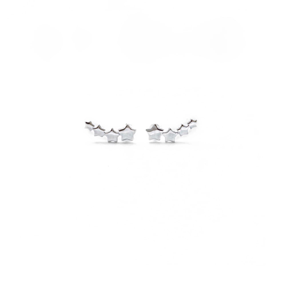 Image of Sterling Silver Star Climber Earrings 