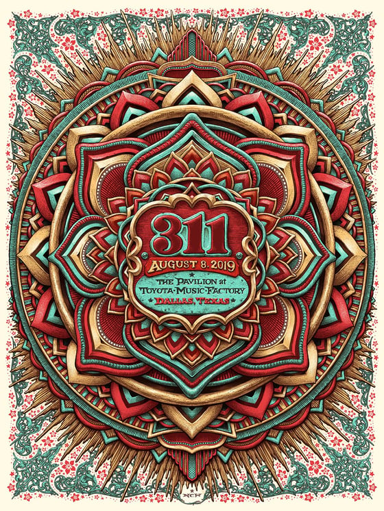 Image of 311 Gig Poster- Dallas Toyota Music Factory