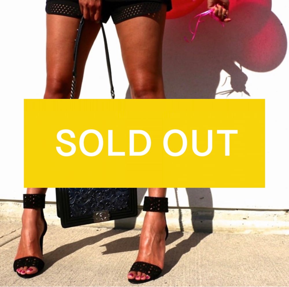Image of PRADA LASER CUT STRAP HEELS (SIZE 39)