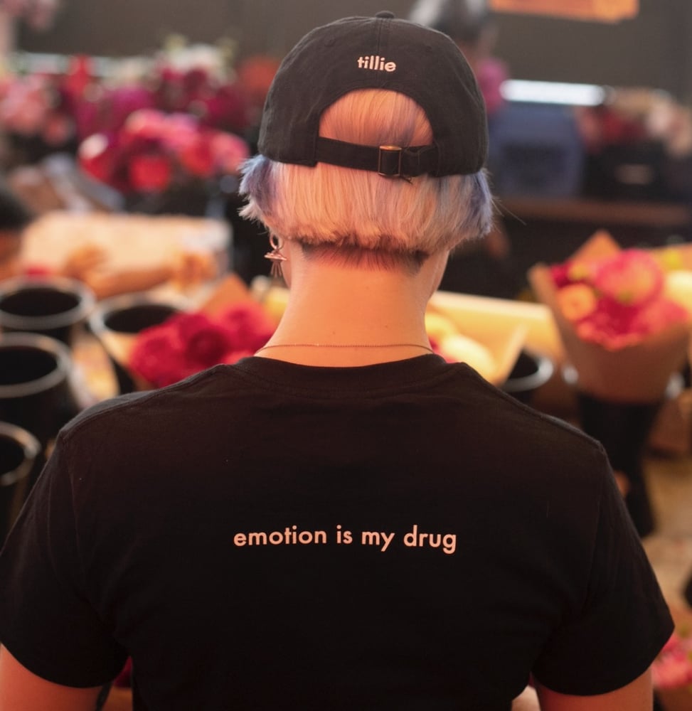 Image of 'emotion is my drug' dad hat