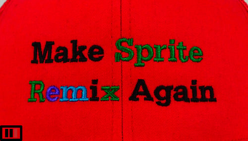 Image of Make Sprite Remix Again Trucker Hat ( Red/multi )