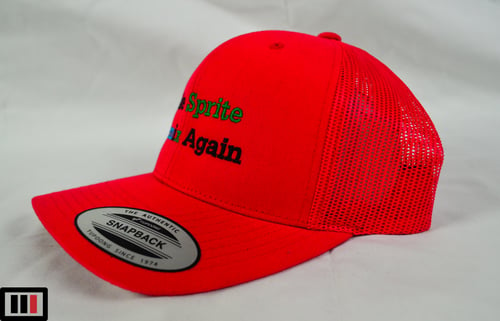 Image of Make Sprite Remix Again Trucker Hat ( Red/multi )