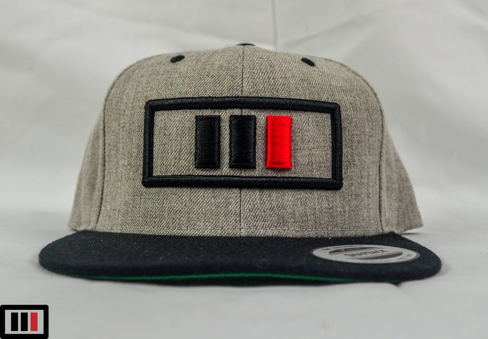 Image of Heather/black Snapback ( black/red )