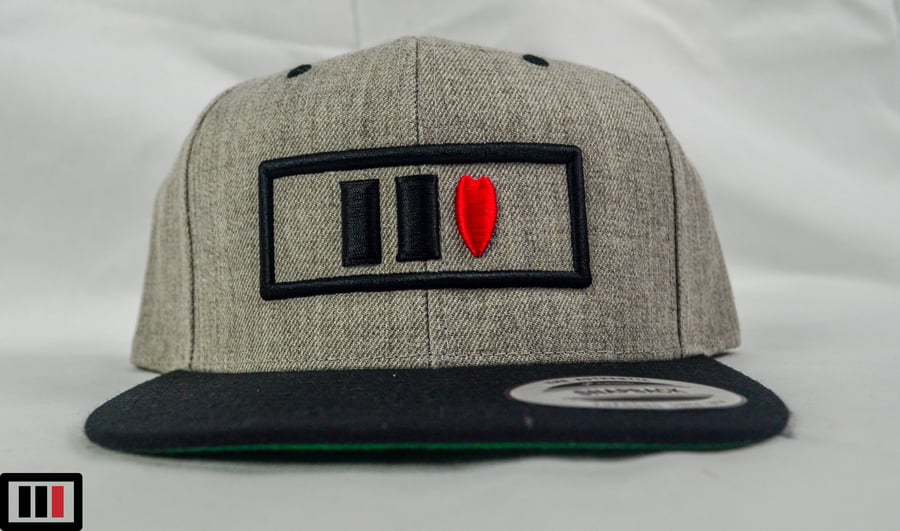 Image of Heather/black Hearts Snapback ( black/red )