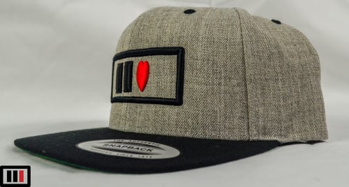 Image of Heather/black Hearts Snapback ( black/red )