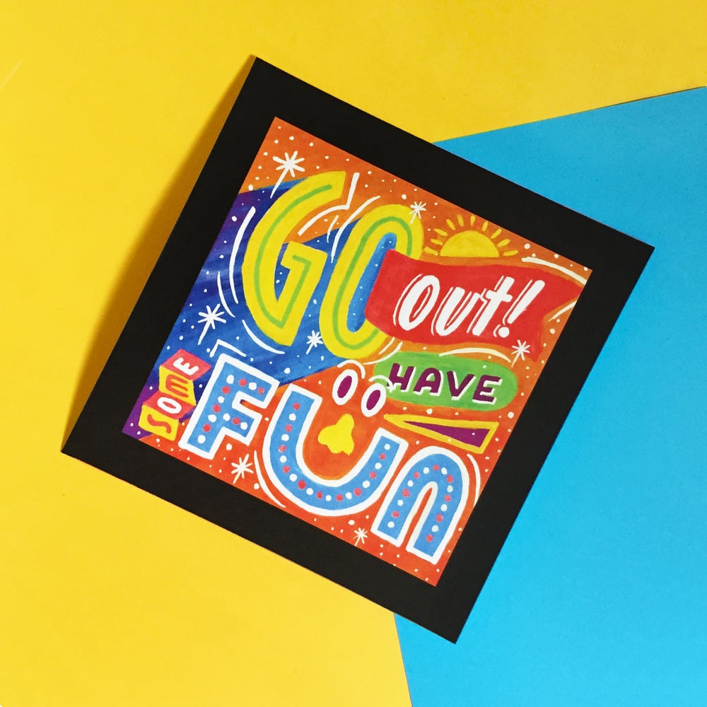 Image of Have Some Fun square square art print