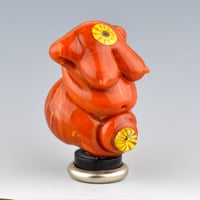 Image 2 of XL. Curvy Pumpkin Goddess- Lampwork Sculpture Bead