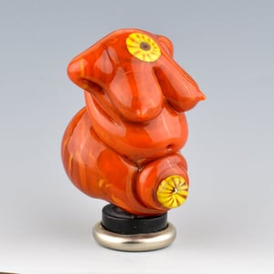 Image of XL. Curvy Pumpkin Goddess- Lampwork Sculpture Bead