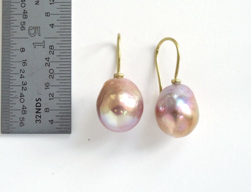 Image of Baroque  Freshwater Pearl Earrings Pink