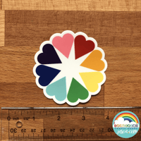 Image 1 of Rainbow Hearts Sticker