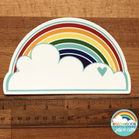 Image 1 of XL Rainbow and Cloud Sticker