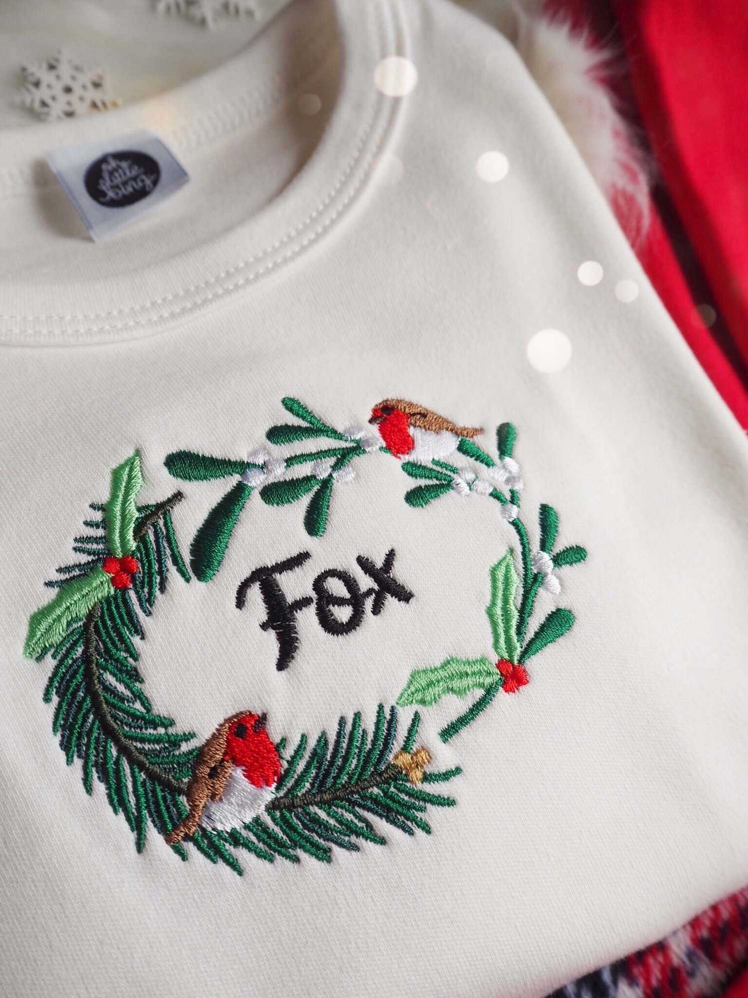 Image of When Robins Are Near - Cream and Red PJ's 