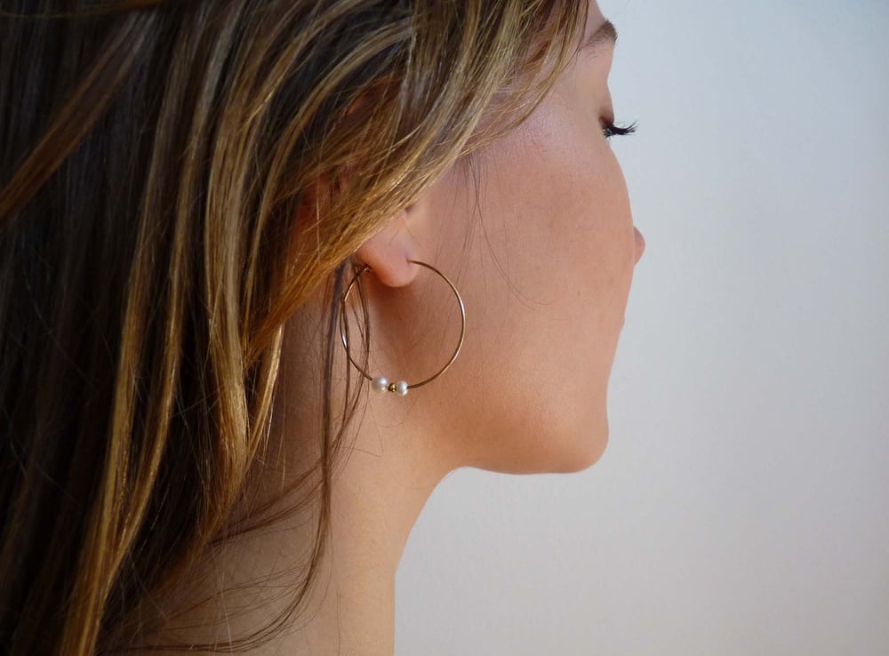 Image of Double pearl earrings