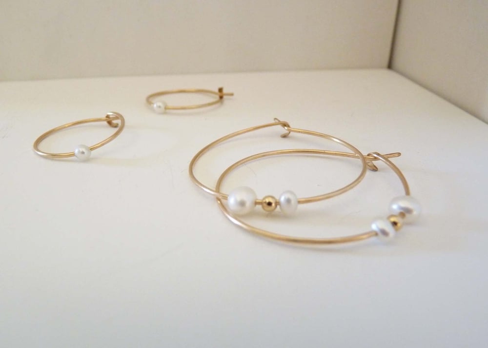 Double pearl earrings / Cinq