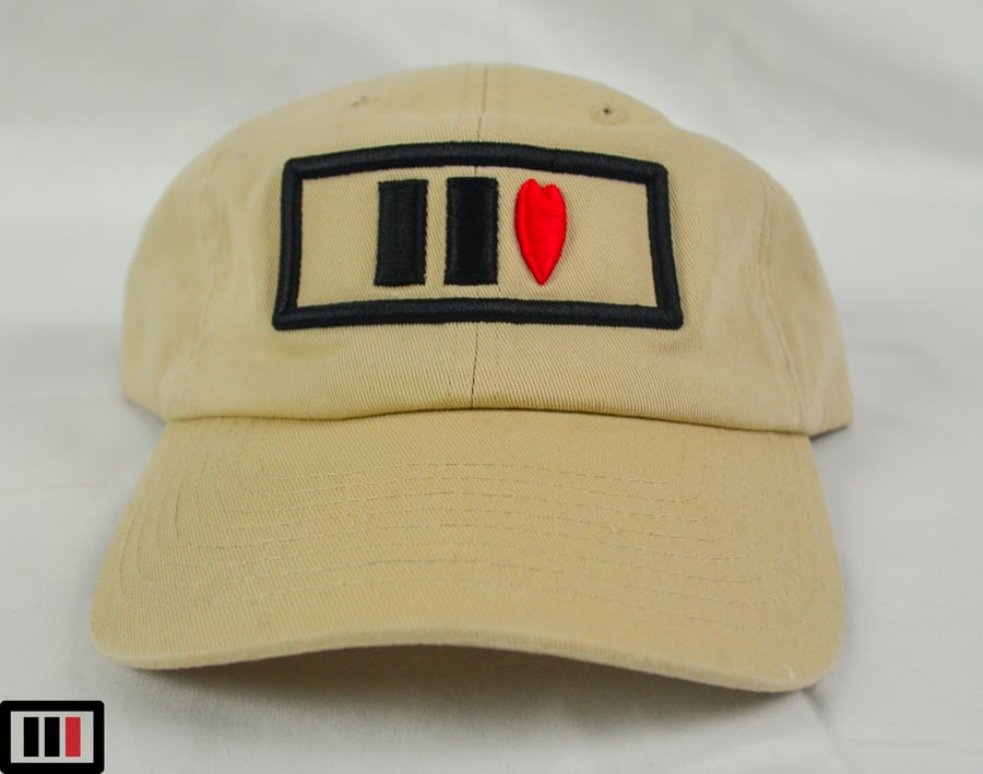 Image of Stone Dad Hat [ Hearts ] ( black )