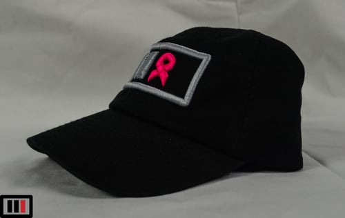 Image of Breast Cancer Awareness Dad Hat [ Black ] ( grey/pink )