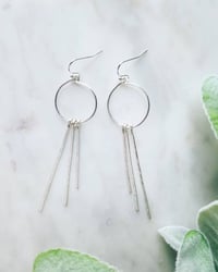 Image 1 of Silver windchime hoops