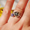 Amethyst and Pyrite Ring