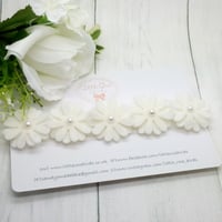 Image 1 of White Daisy & Pearl Flower Headband- Choice of 1, 3 or 5 Daisies 