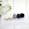 SET OF 5 Mono Rose Headbands or Clips