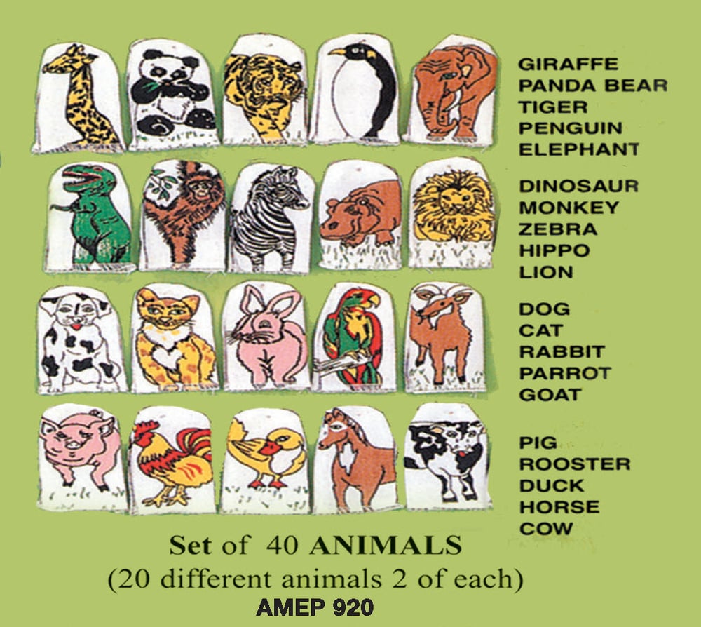 Image of Animals Finger Puppets (set of 40)