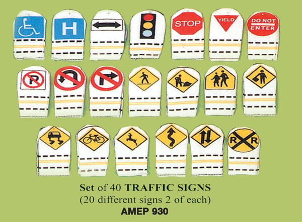 Image of Traffic Signs Finger Puppet (set of 40)