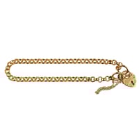 Image 1 of Heart Padlock Belcher Bracelet