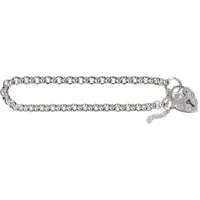 Image 2 of Heart Padlock Belcher Bracelet