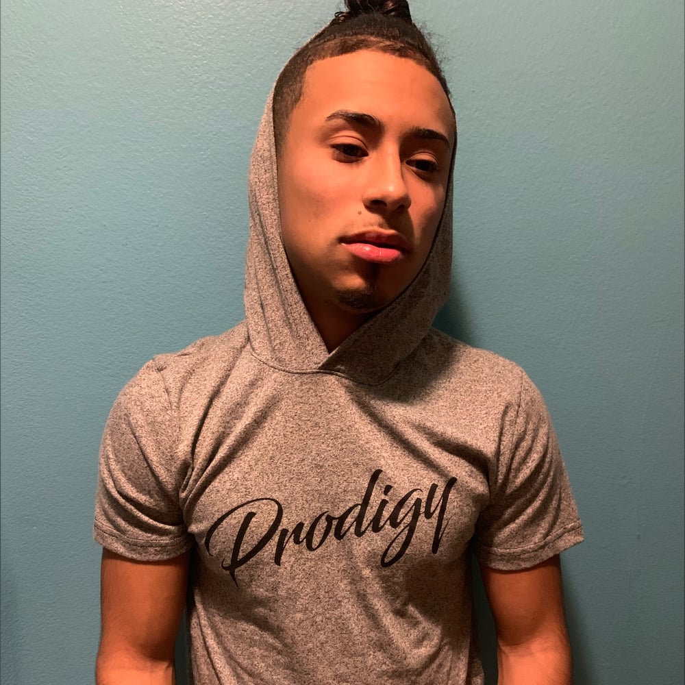 BRAND PRODIGY  S/L HOODIE ASH GREY BLACK INK 