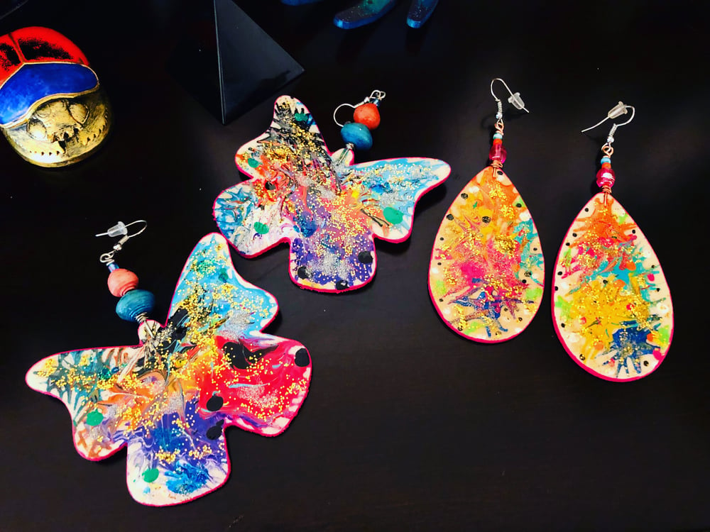 Image of Fairy Dust Butterfly (Hand Painted Earrings)