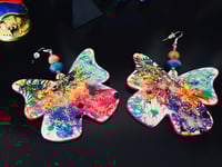 Image 1 of Fairy Dust Butterfly (Hand Painted Earrings)