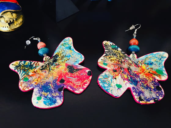 Image of Fairy Dust Butterfly (Hand Painted Earrings)