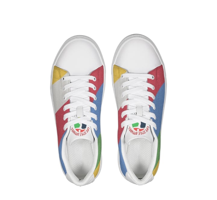 Image of NEW UNISEX LOW TOP LEATHER MULTI COLOR SNEAKER