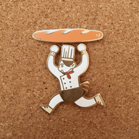 Image 1 of Chef and Baguette Enamel Pin Set