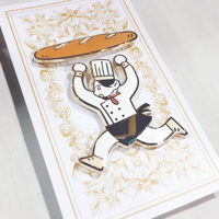 Image 3 of Chef and Baguette Enamel Pin Set